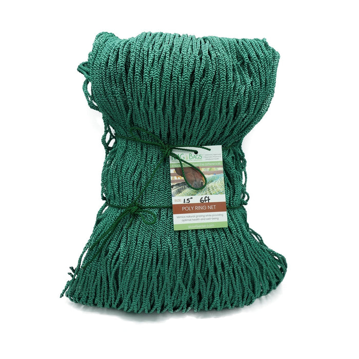 NAG Bag net topper on a round bale feeder