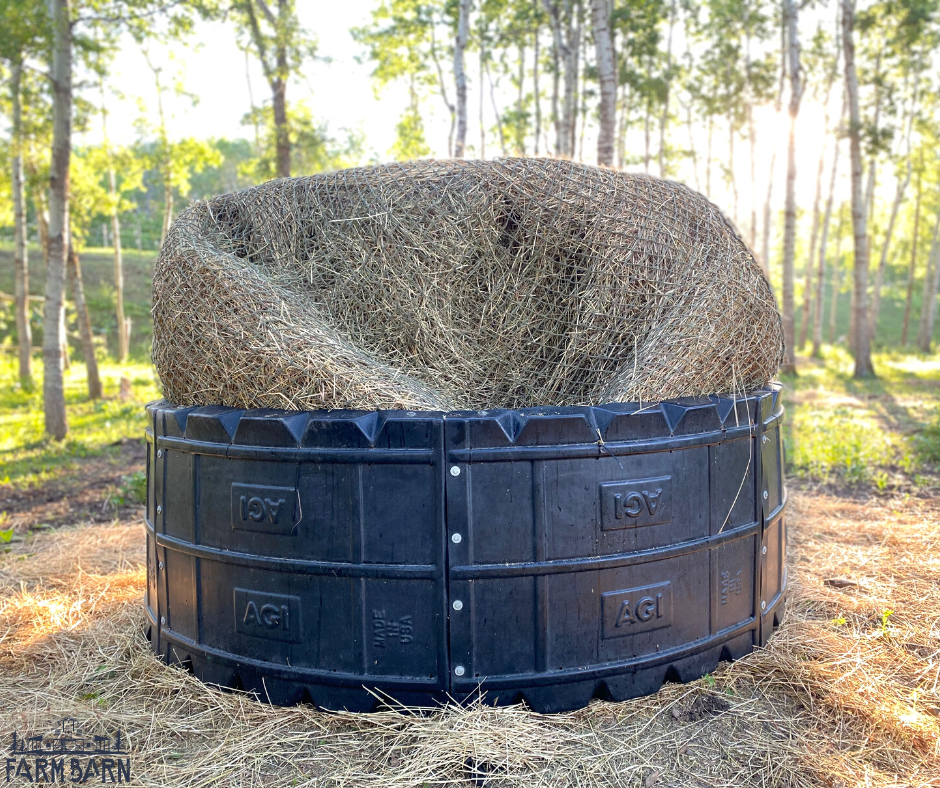 Adjustable poly hay ring feeder