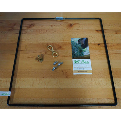 Metal Flip-Up Hay Net Feeder — Wall-Mount Slow Feeder