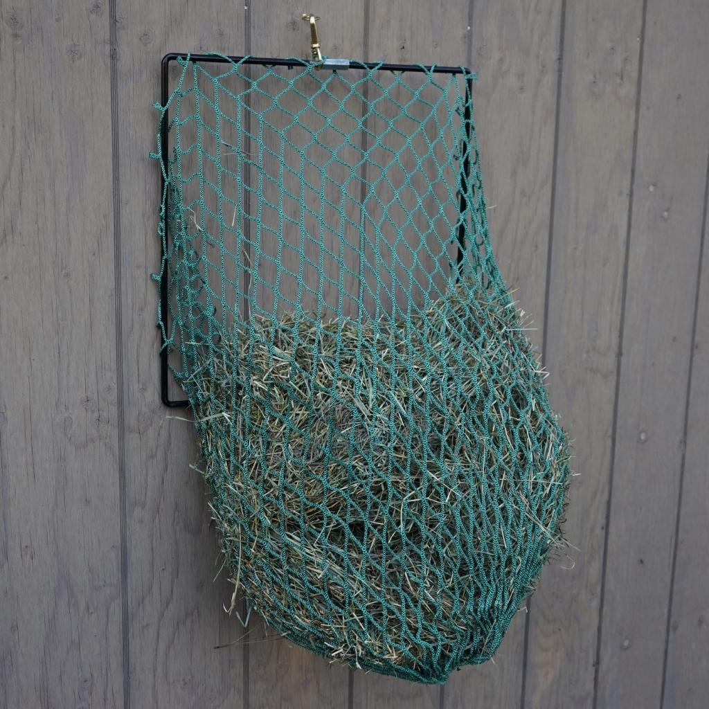 Metal Flip-Up Hay Net Feeder — Wall-Mount Slow Feeder