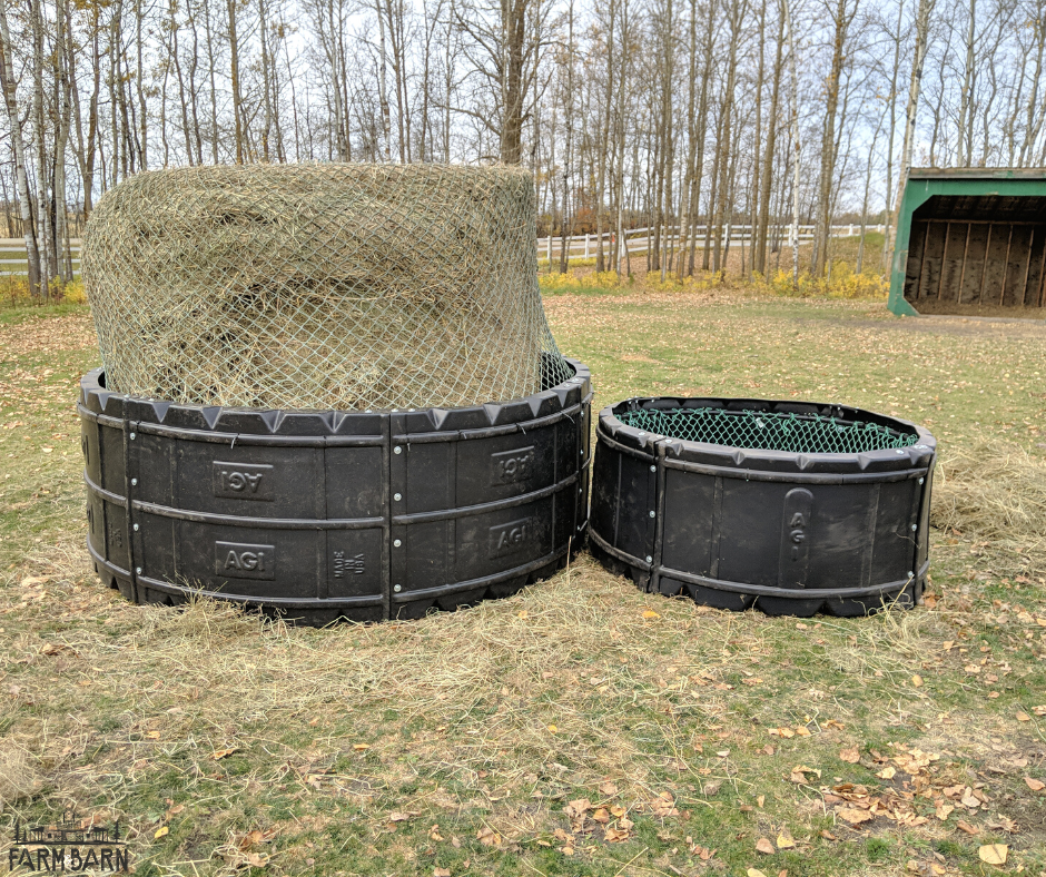 Mini Adjustable Poly Hay Ring Feeder — 24″ Tall, 5, 6 & 7 Ft