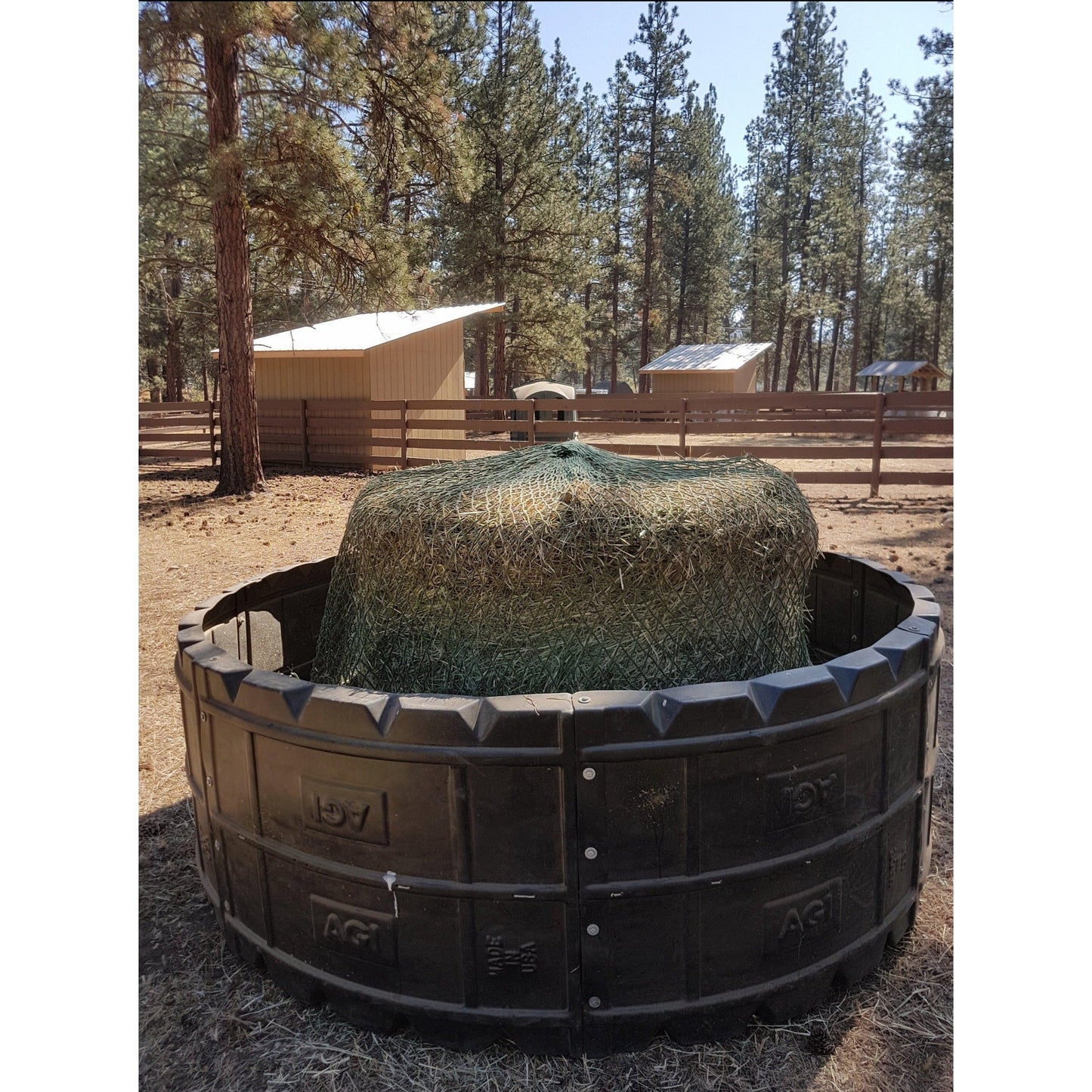 Slow Feed Hay Net Topper — Round Bale Feeder Topper