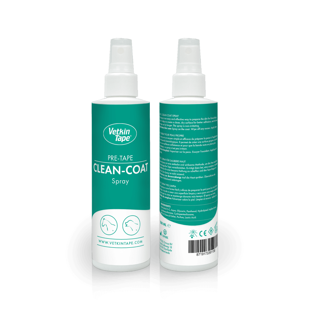 VetKinTape® Spray & Clean Coat — Kinesiology Tape Prep