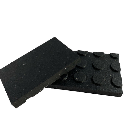 4 x 6 Black Stall Mats - Button / Flat Surface